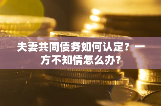 北京夫妻共同债务如何认定？一方不知情怎么办？
